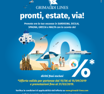 20% SCONTO SULLE NAVI GRIMALDI PER I VIAGGI VERSO SARDEGNA,SICILIA,SPAGNA,GRECIA,MALTA