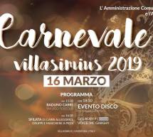 CARNEVALE DI VILLASIMIUS – SABATO 16 MARZO 2019