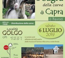 SAGRA DELLA CARNE DI CAPRA – BAUNEI – SABATO 6 LUGLIO 2019