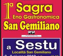 1° SAGRA ENOGASTRONOMICA SAN GEMILIANO – SESTU – 8-9 GIUGNO 2019