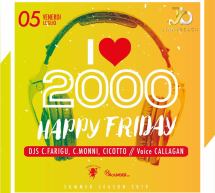 HAPPY FRIDAY- I LOVE 2000 – JINNY BEACH -QUARTU SANT’ELENA- VENERDI 5 LUGLIO 2019