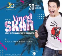 SPECIAL GUEST SKAR – JINNY BEACH – QUARTU SANT’ELENA – VENERDI 30 AGOSTO 2019