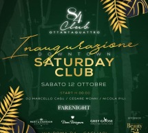 INAUGURAZIONE SATURDAY CLUB – CLUB 84 – CAGLIARI – SABATO 12 OTTOBRE 2019