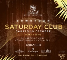 SATURDAY CLUB – CLUB 84 – CAGLIARI – SABATO 19 OTTOBRE 2019